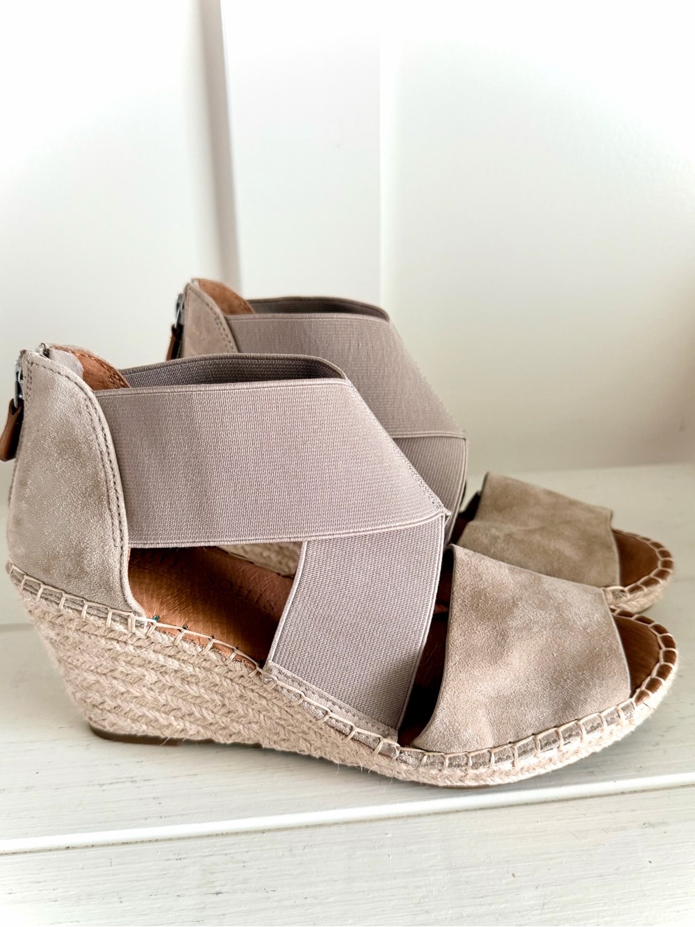 Gentle Souls Colleen Espadrille Wedge Sandals 7.5 M Pristine EUC